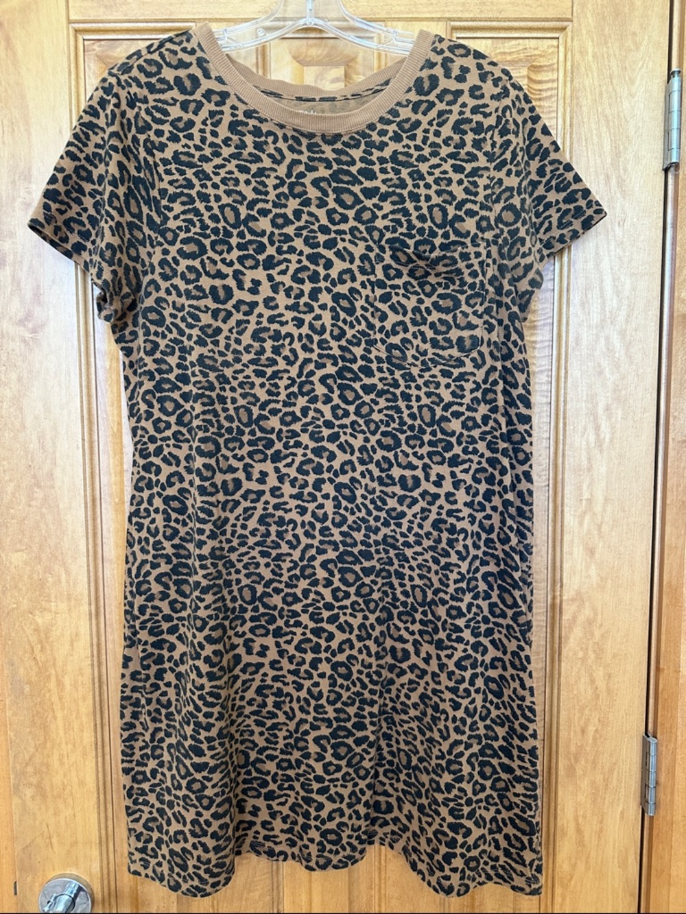 LG Leopard Print Short Sleeve Top - Brown & Black